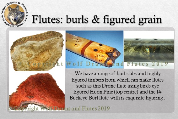 Wolf Drums and Flutes Decorative flute timbers